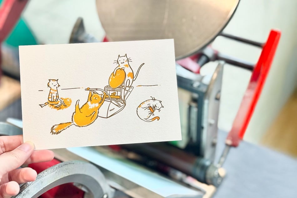 Two-colour Letterpress Postcard Printing Experience