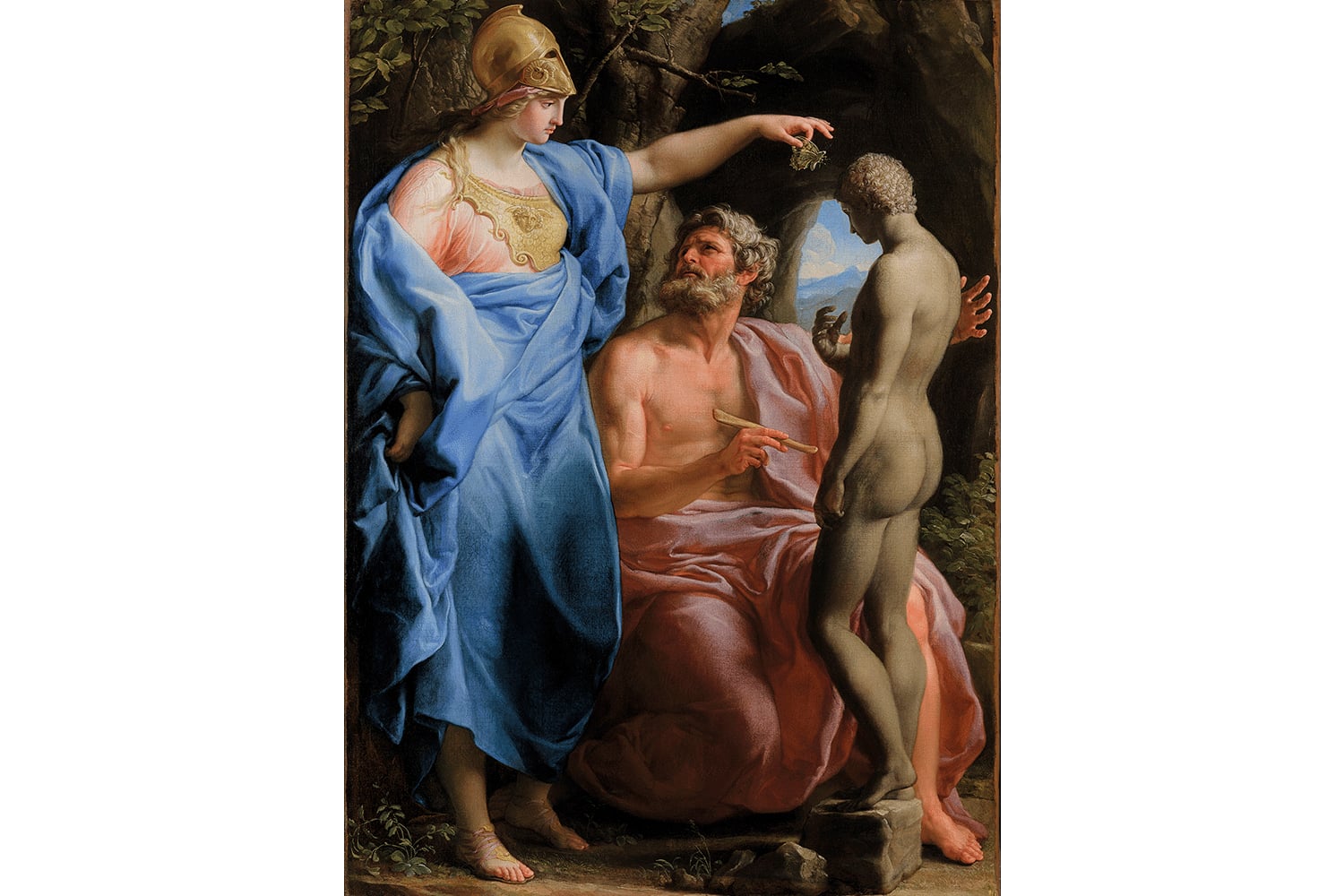 A Guest at the Palace | Minerva Infuses the Soul into the Human Figure Modeled in Clay by Prometheus by Pompeo Batoni